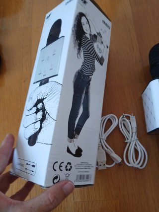 Micrófono Karaoke Bluetooth Negro/Blanco