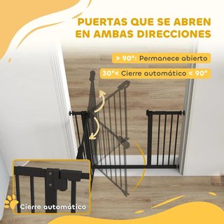 Barrera Perros 74-94cm con Doble Bloqueo Negra