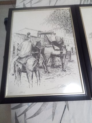 Litografía El Rocío Marco Madera