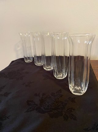 Set 5 Bicchieri Murano Vetro Trasparente