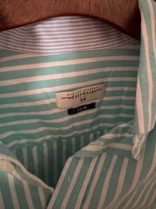Camisa Oxford Rayas Verde y Blanca