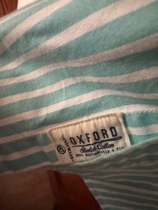 Camisa Oxford Rayas Verde y Blanca
