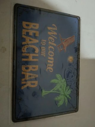 Chapa Metal Vintage Welcome to our Beach Bar