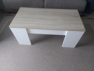 Muebles salón roble y blanco + mesita