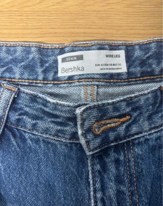 Calças wide leg Bershka azuis