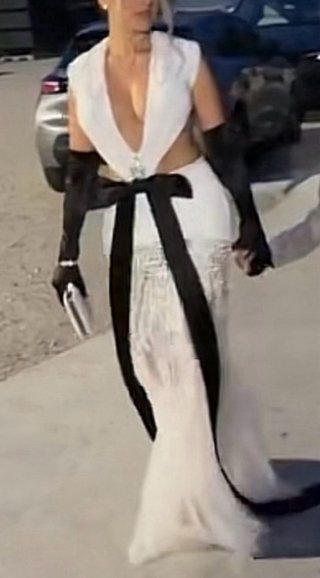 Vestido blanco y negro talla única