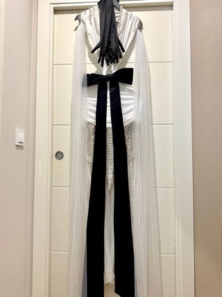 Vestido blanco y negro talla única