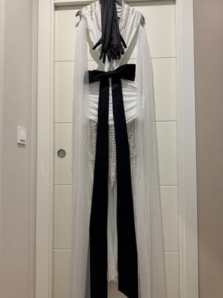 Vestido blanco y negro talla única