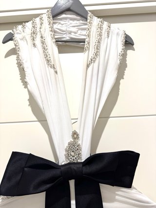 Vestido blanco y negro talla única