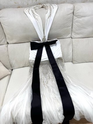 Vestido blanco y negro talla única