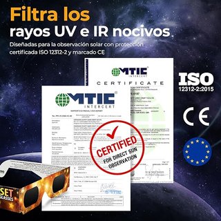 Gafas Eclipse Solar LOMVSET ISO 12312-2 CE