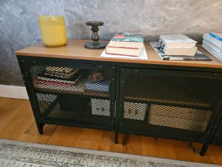 Mueble TV industrial metal y madera