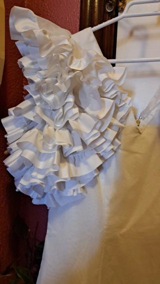 Vestido Flamenco Blanco Volantes
