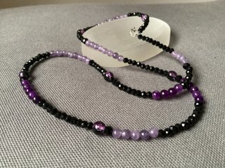 Collar Piedra Natural y Cristal 58cm