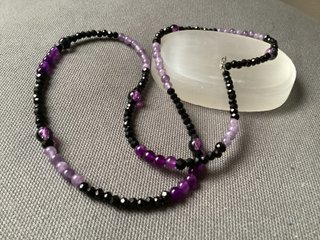 Collar Piedra Natural y Cristal 58cm