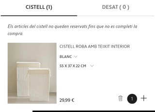 Cesta Ropa Zara Home Mimbre y Tela