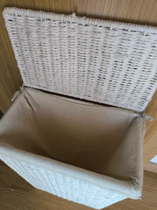 Cesta Ropa Zara Home Mimbre y Tela