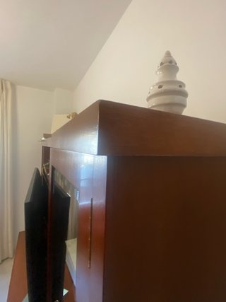 Mueble TV madera salón con librería