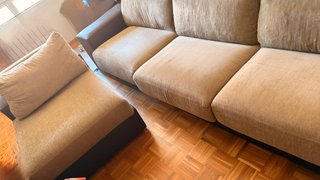 Sofá Chaiselongue Beige 3/4 Plazas