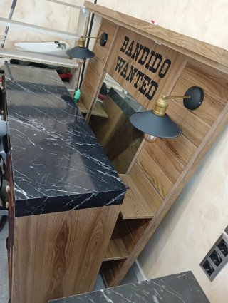2 Muebles de barbería bandedo Muebles más espejos