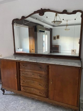 Lote 2 cómodas aparadores madera y mármol salón