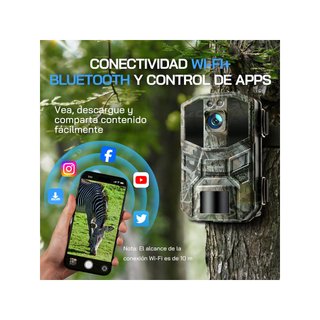 WOLFANG Cámara de caza WiFi 4K 64MP
