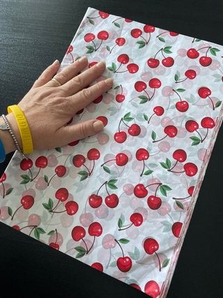 Carta regalo velina semi trasparente ciliegie