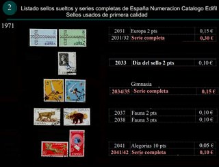 Sellos Año 1971 Completo y sueltos Usados España