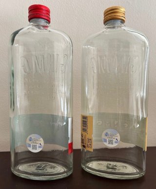 2 Bottiglie Vuote Gin MG