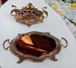 Cenicero/Inciensario Vintage Francés Dorado