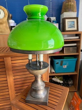 Lámpara Vintage Verde y Plateada
