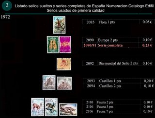 Sellos Año 1972 Completo y sueltos Usados España