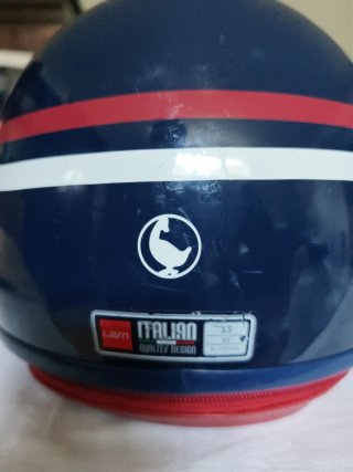 Casco Moto El Ganso Azul/Rojo