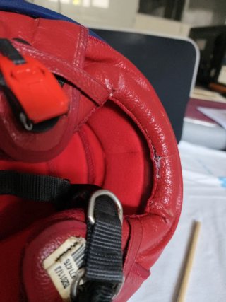 Casco Moto El Ganso Azul/Rojo