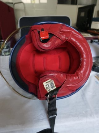 Casco Moto El Ganso Azul/Rojo