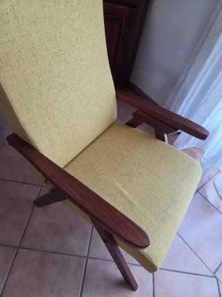 Poltrona relax, regolabile, in legno