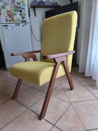 Poltrona relax, regolabile, in legno