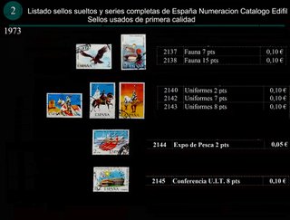 Sellos Año 1973 Completo y sueltos Usados España