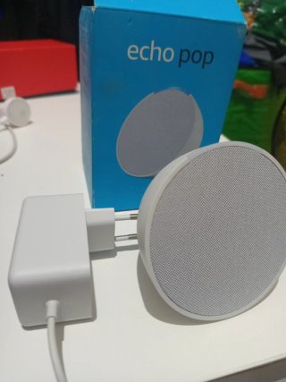 Amazon Echo Pop Alexa Gris Nuevo + Cargador