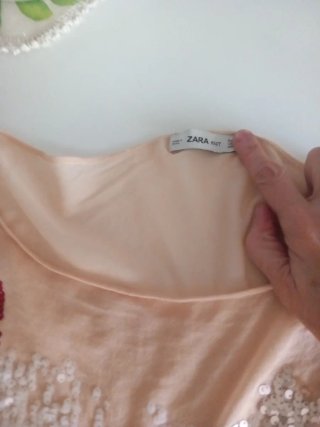 Blusa Zara lentejuelas multicolor