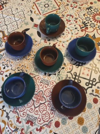 Set 6 Tazzine Porcellana Colorate