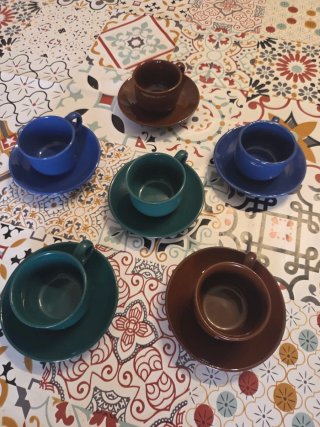 Set 6 Tazzine Porcellana Colorate
