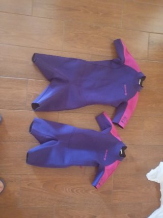 Neopreno Olaian infantil morado y rosa