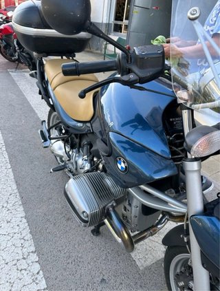 BMW R850R Azul y Beige