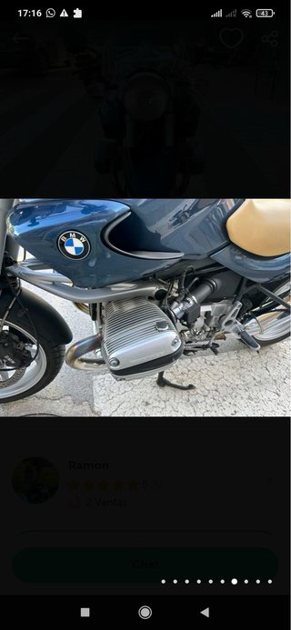 BMW R850R Azul y Beige