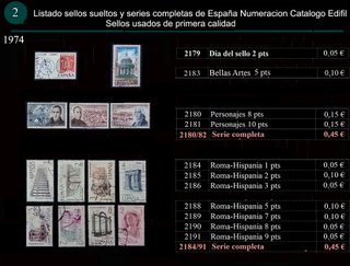 Sellos Año 1974 Completo y sueltos Usados España