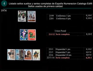 Sellos Año 1974 Completo y sueltos Usados España