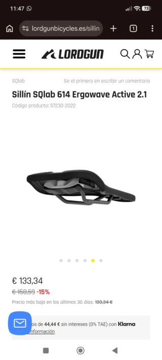 Sillín SQlab 614 Ergowave Active 2.1 (Talla 13)