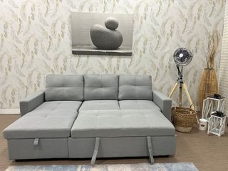 Sofá Cama Gris 3 Plazas con Arcón