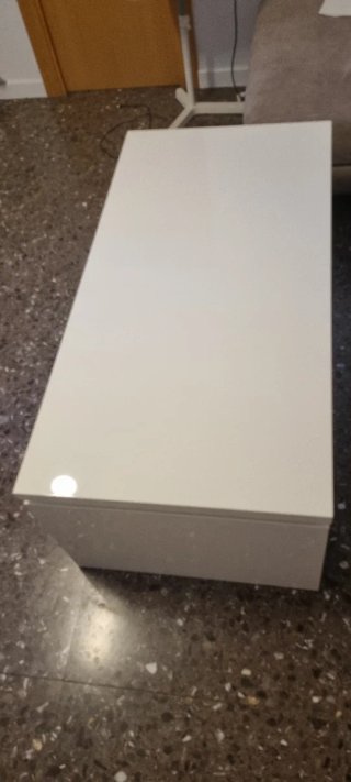 Mesa de comedor elevable blanca